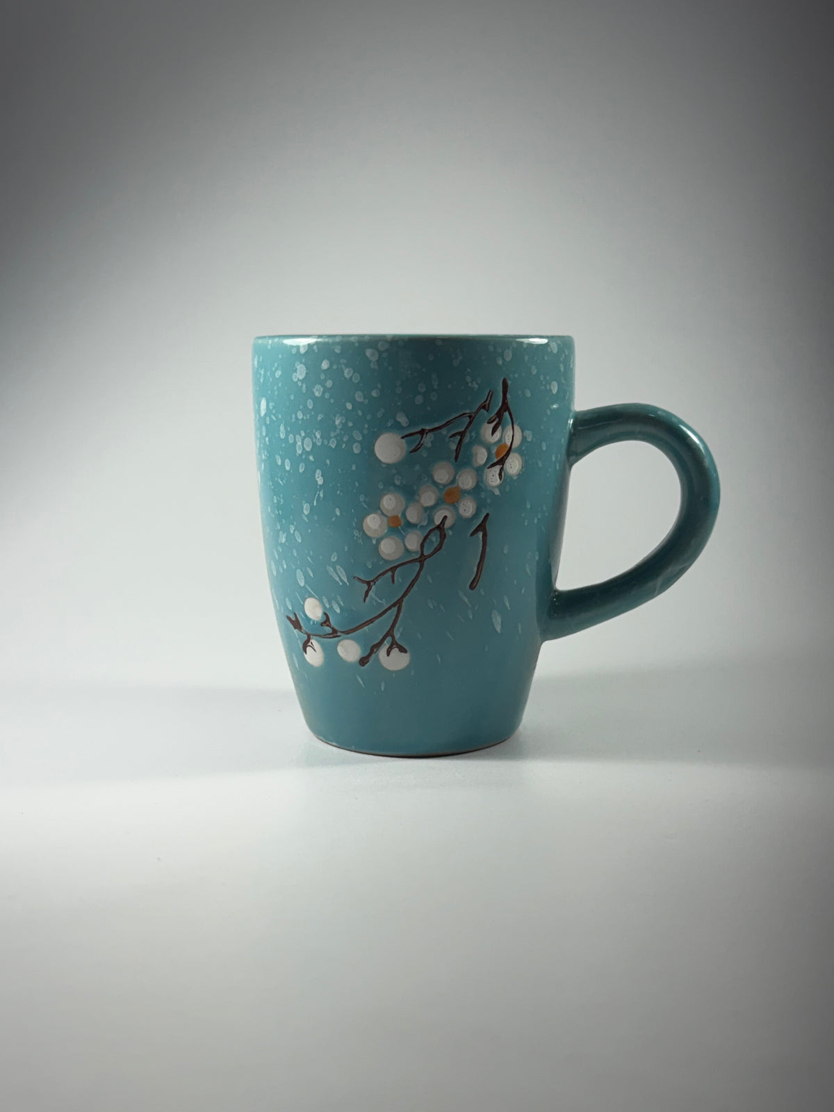 Taza Floreada Azul y Celeste