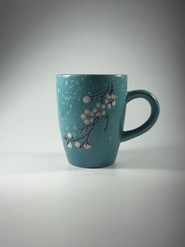 Taza Floreada Azul y Celeste