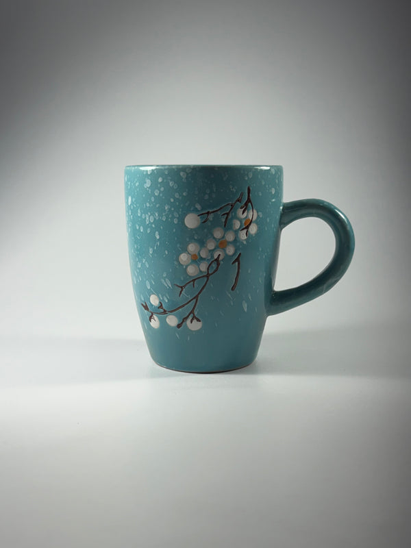 Taza Floreada Azul y Celeste