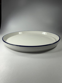 Plato Cartero Blanco Con Borde Azul
