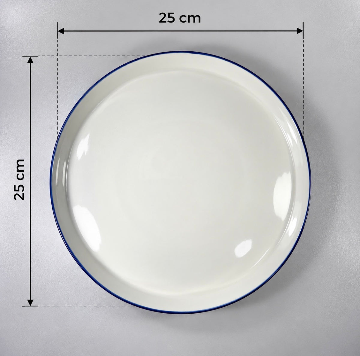 Plato Cartero Blanco Con Borde Azul