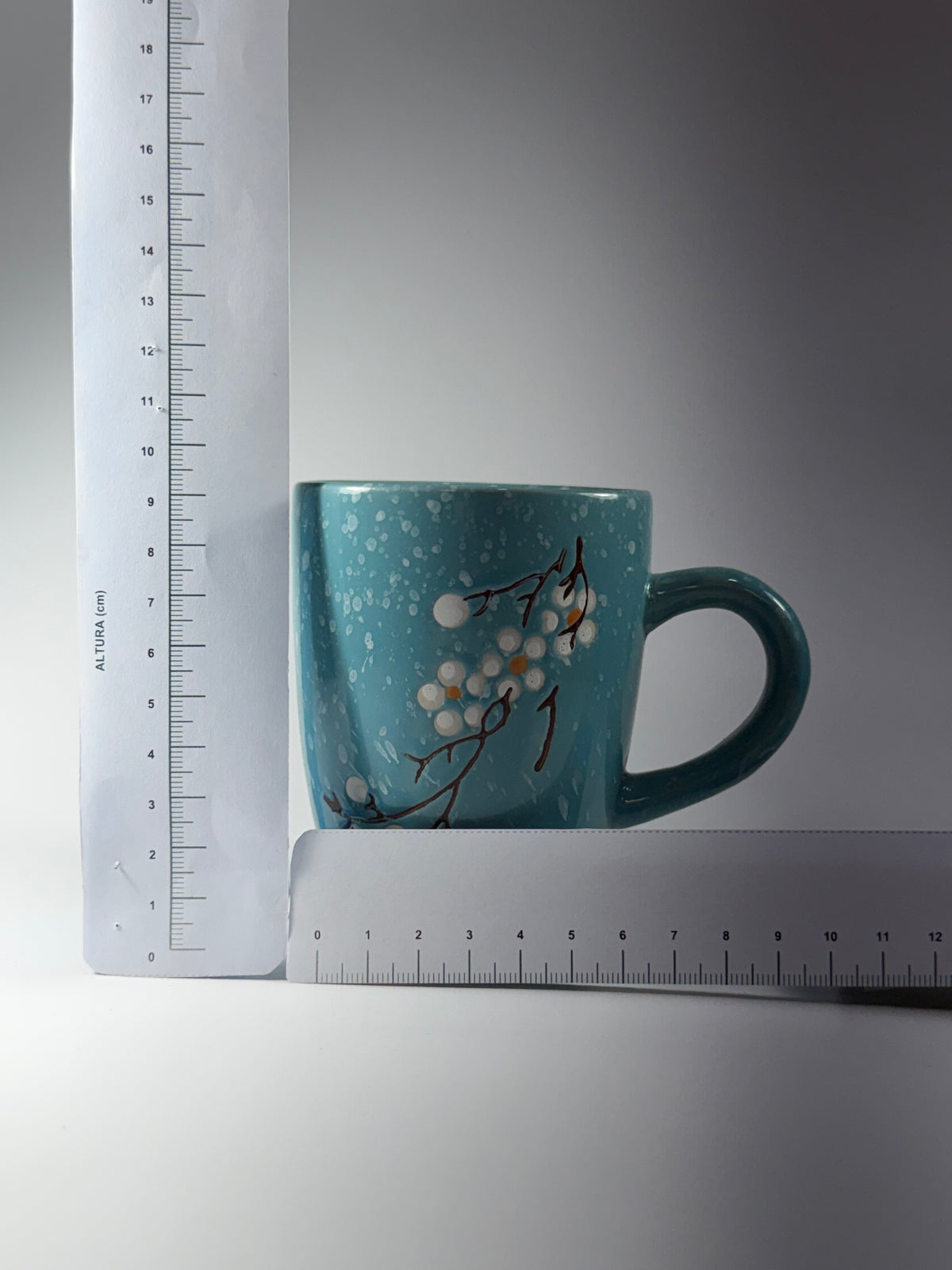 Taza Floreada Azul y Celeste