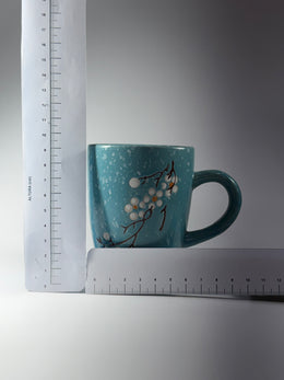 Taza Floreada Azul y Celeste