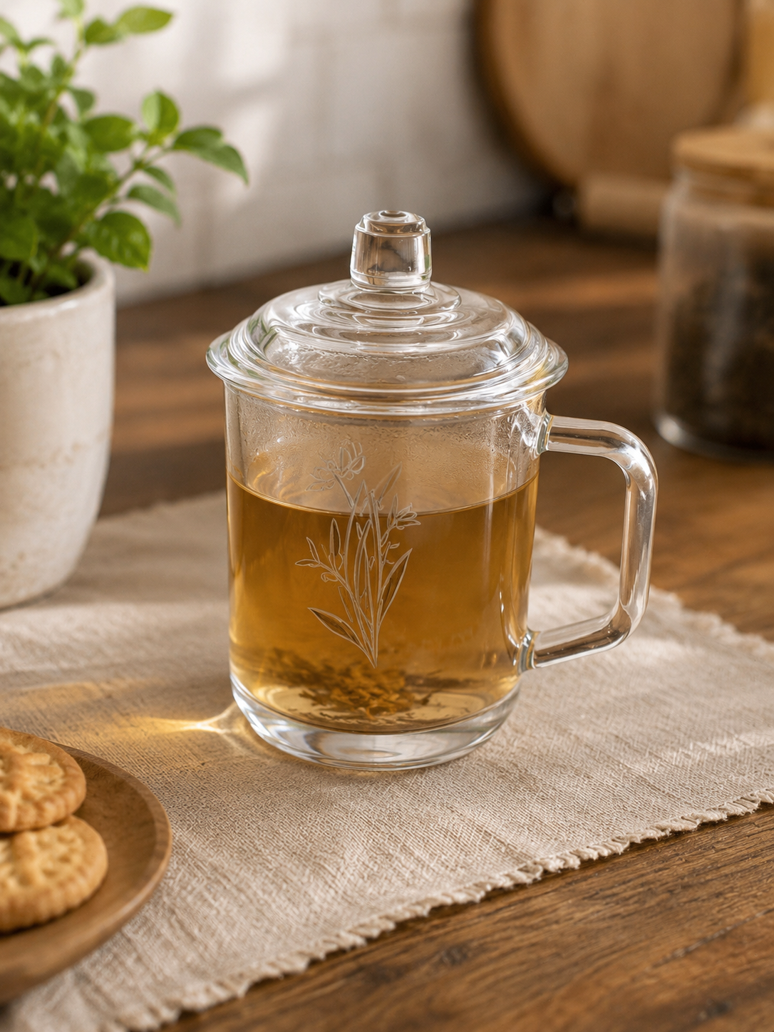 Taza de Vidrio con Tapa