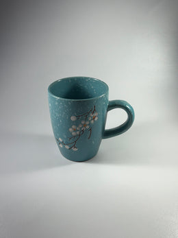 Taza Floreada Azul y Celeste