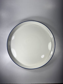 Plato Cartero Blanco Con Borde Azul