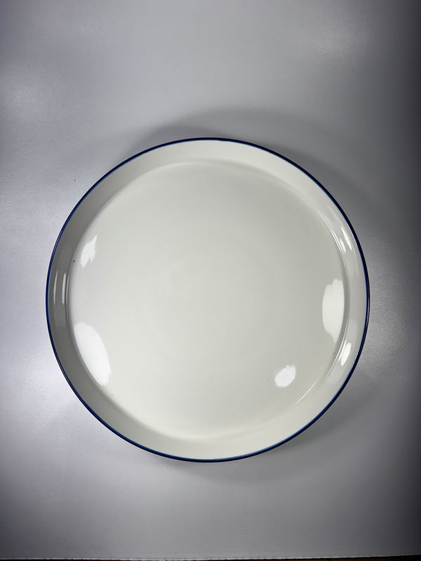 Plato Cartero Blanco Con Borde Azul