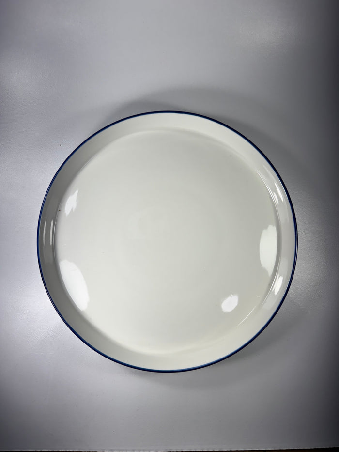 Plato Cartero Blanco Con Borde Azul