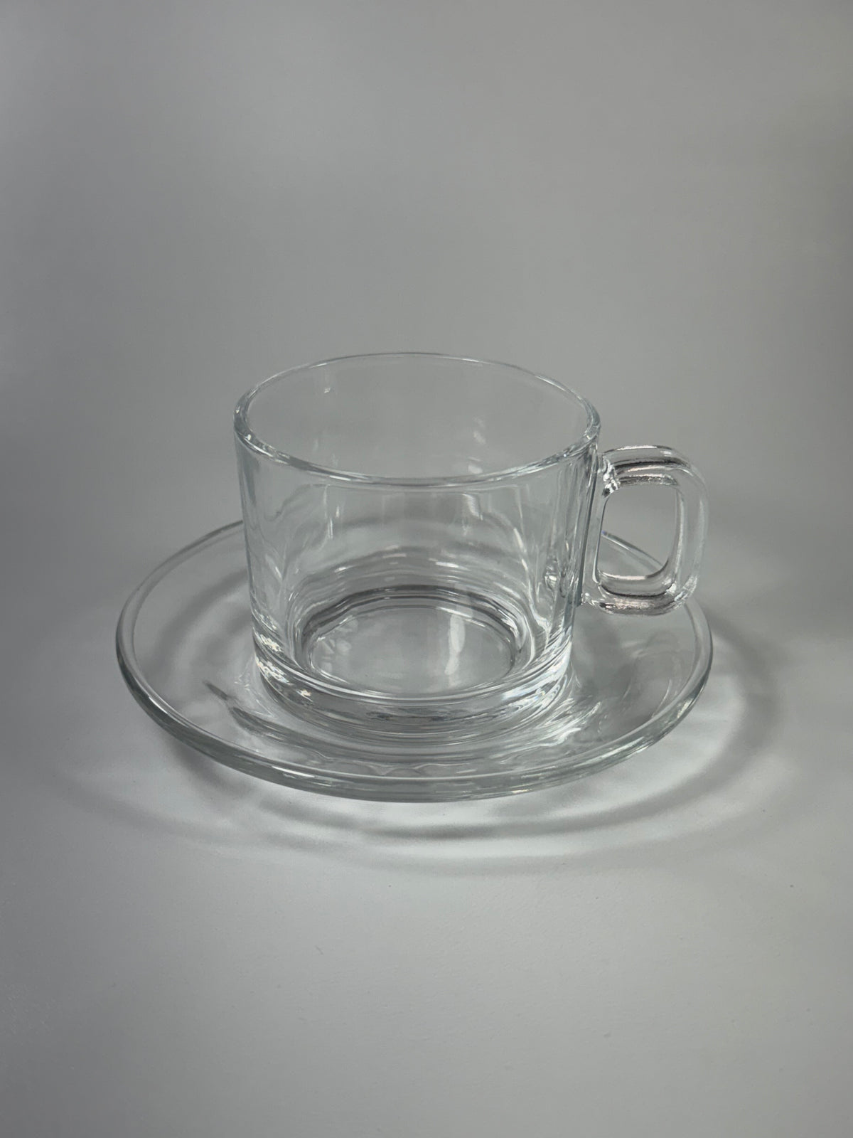 Taza de Vidrio con Plato