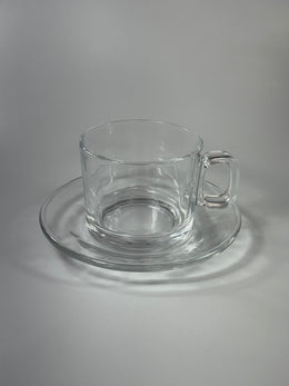 Taza de Vidrio con Plato