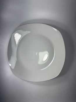 Plato Cartero Semicuadrado Blanco 10.5