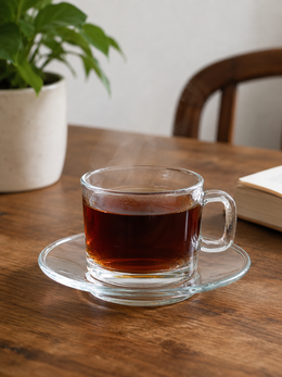 Taza de Vidrio con Plato