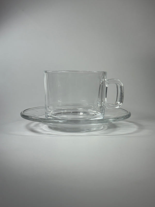 Taza de Vidrio con Plato