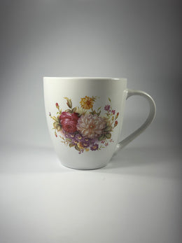 Taza Ovalada con Diseño de Rosas