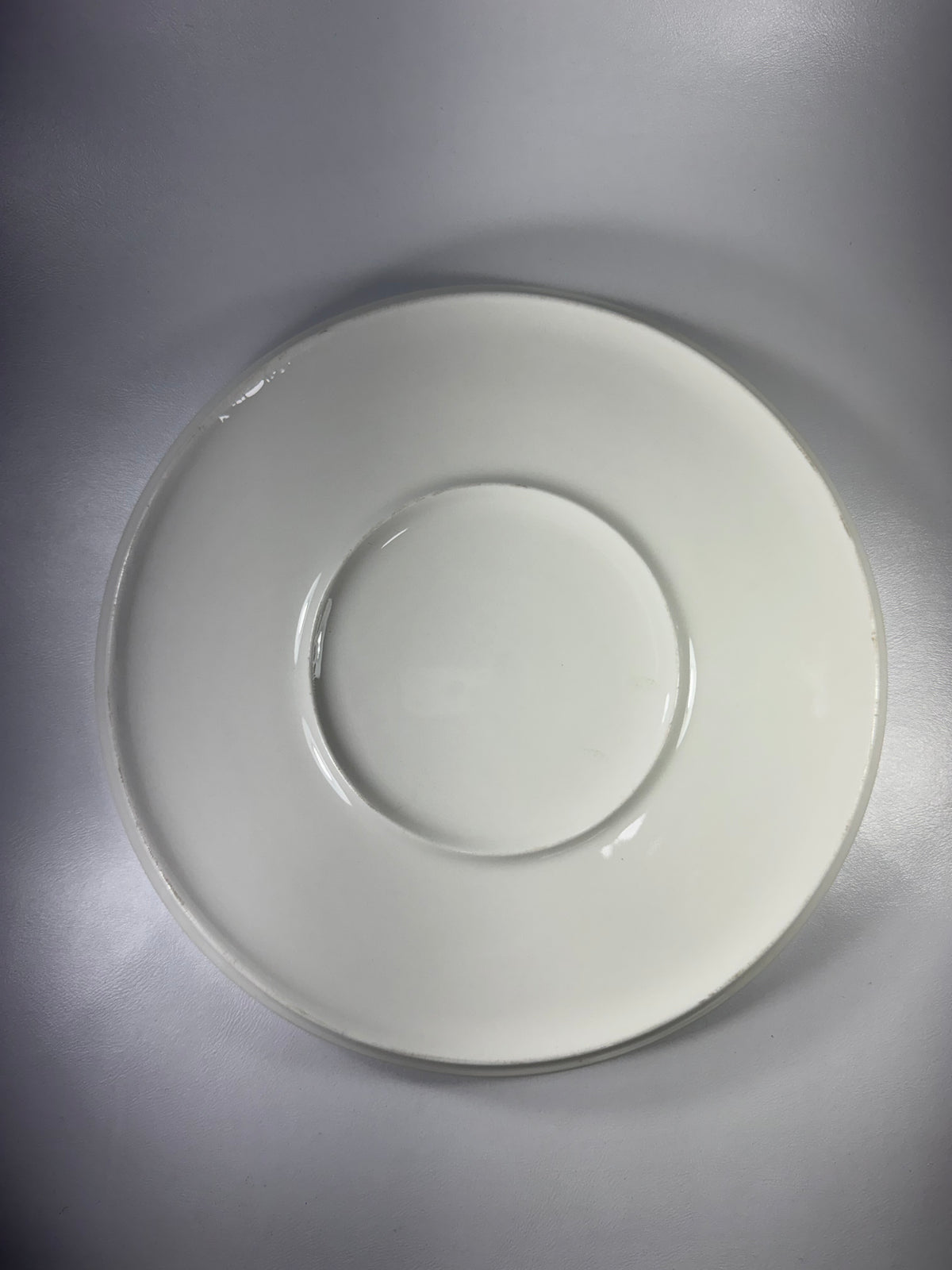 Plato Cartero Blanco Con Borde Azul