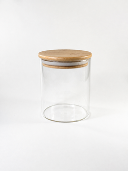 Frasco Organizador Con Tapa Bambú Pequeño