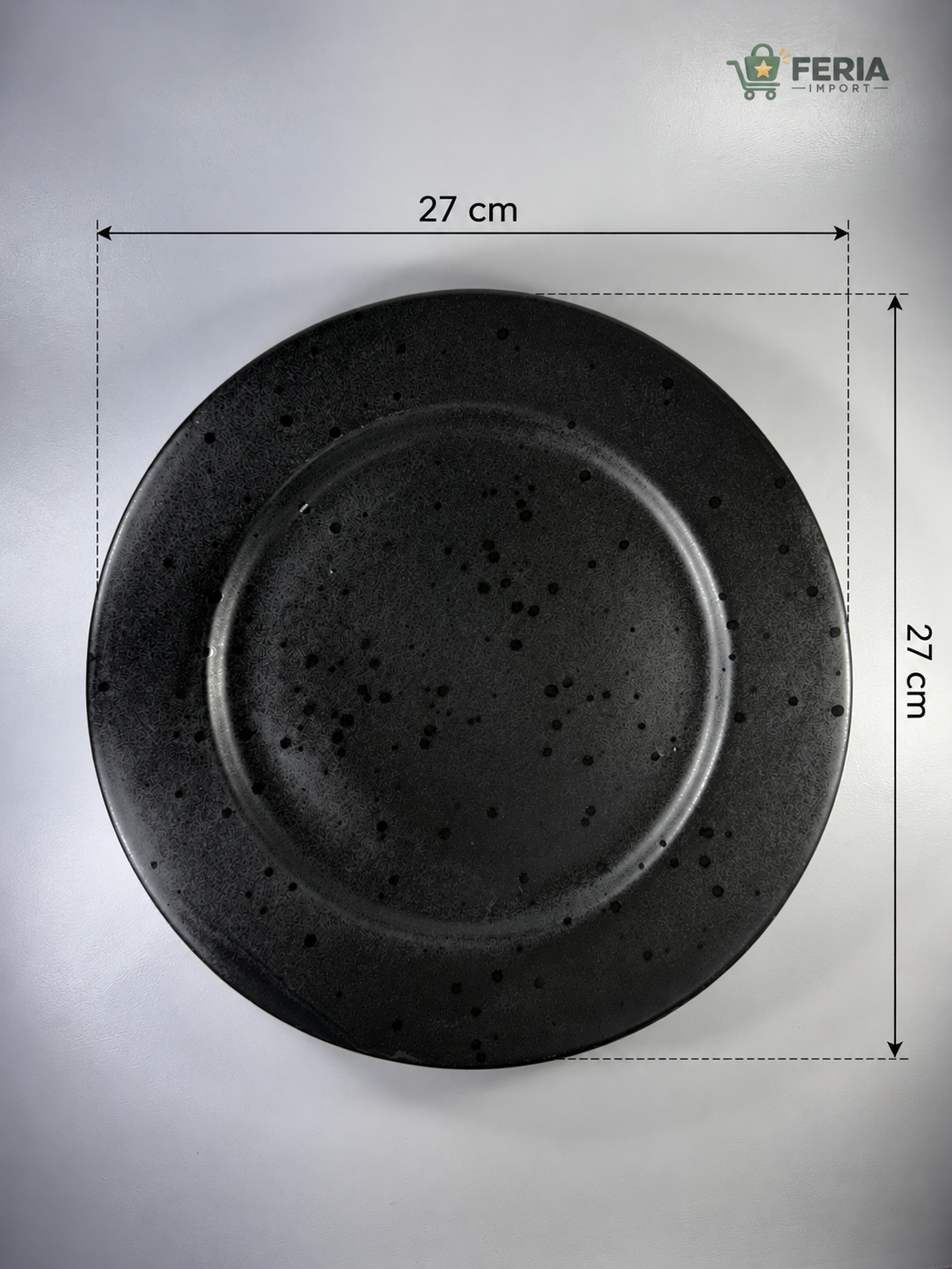 Plato Cartero Negro Circular