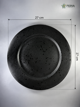 Plato Cartero Negro Circular